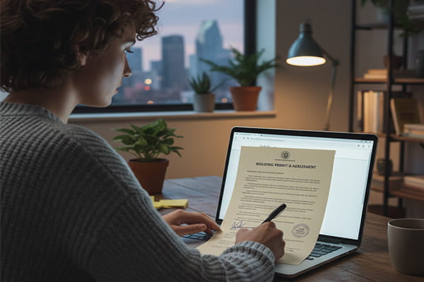 A person signing an official document or permit